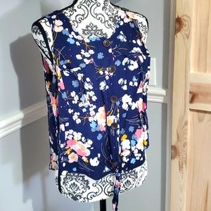 A.N.A. Petite Medium Blue Blouse Tanktop